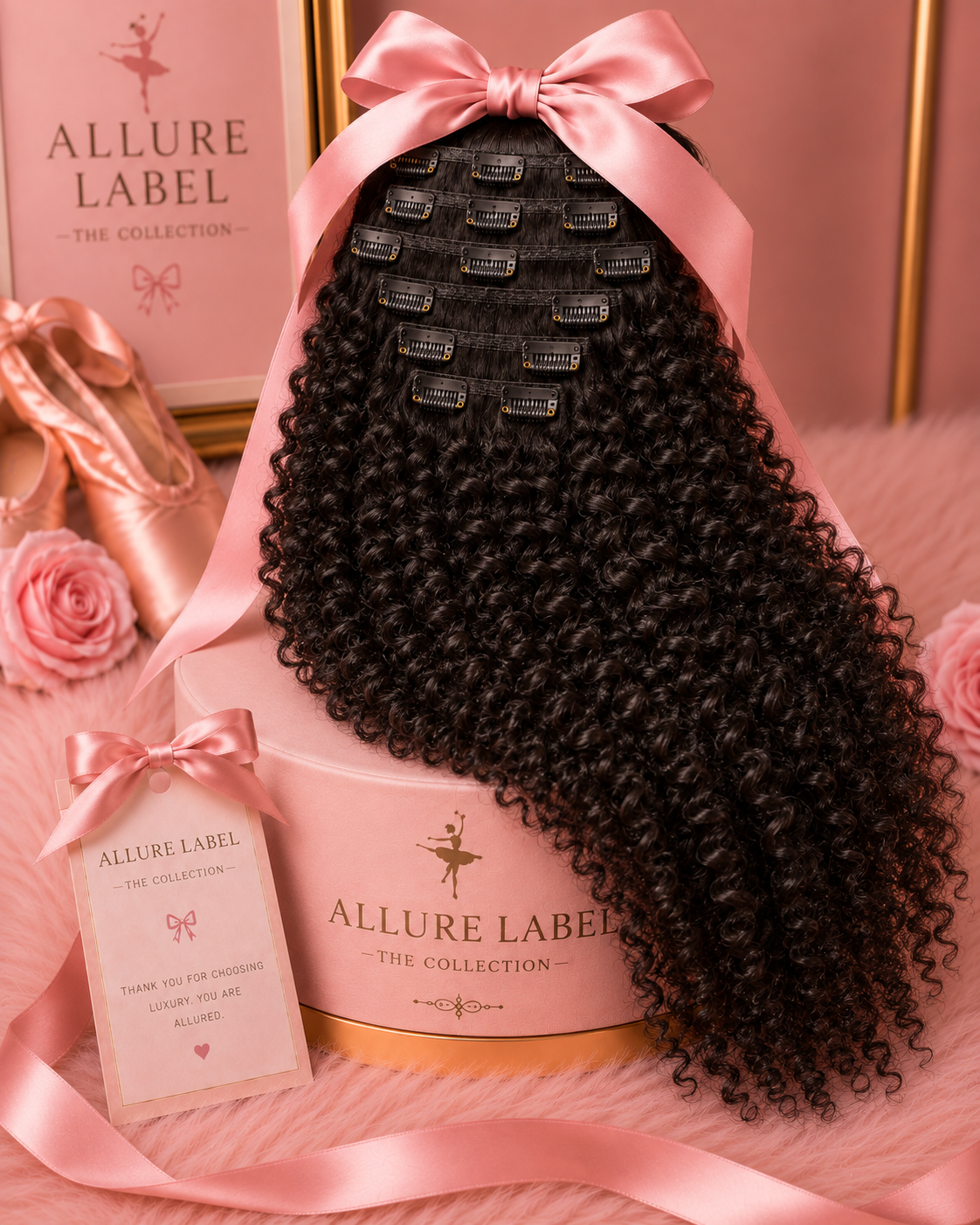 Raw Cambodian 135g Clip Ins - Burmese Curly / Deep Wave