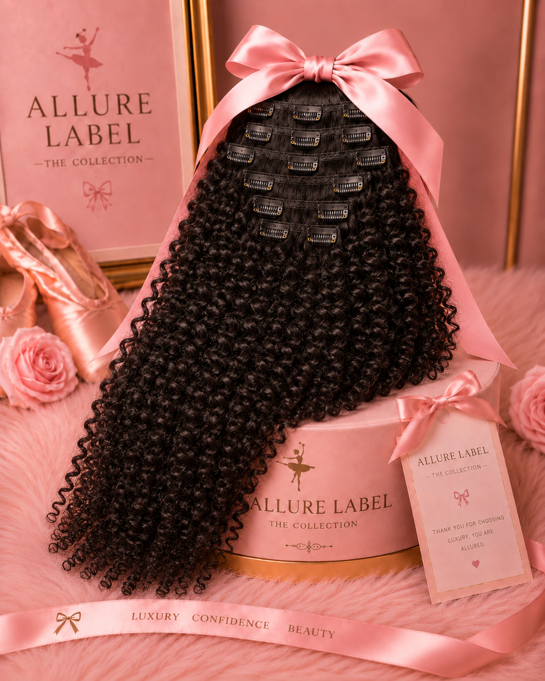 Raw Cambodian 135g Clip Ins - Burmese Curly / Deep Wave