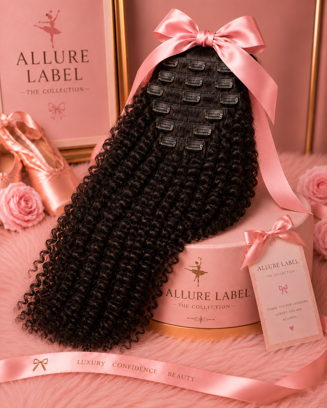 Raw Cambodian 135g Clip Ins - Burmese Curly / Deep Wave