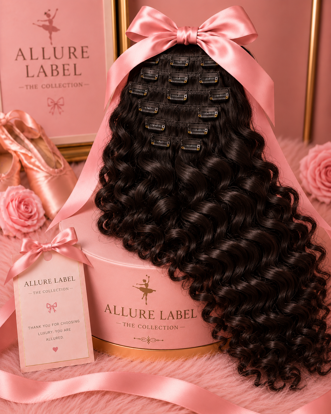 Raw Cambodian 135g Clip Ins - Burmese Curly / Deep Wave